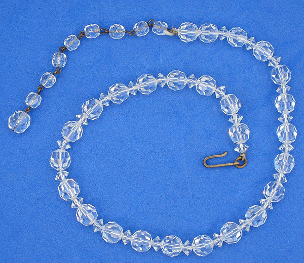 Laguna Crystal Clear 16" Glass Beaded Necklace 1/4" wide