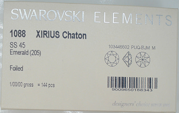 9.9-10.2mm (1088) (45ss) Emerald Round Chaton New Swarovski Elements