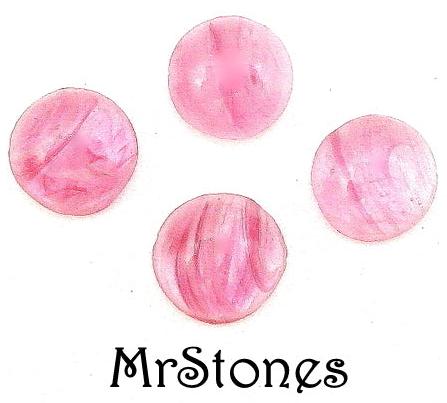 6mm (6.5mm) (1684) Flawed Rose Quartz Round Cabochon Japan Pink Shades