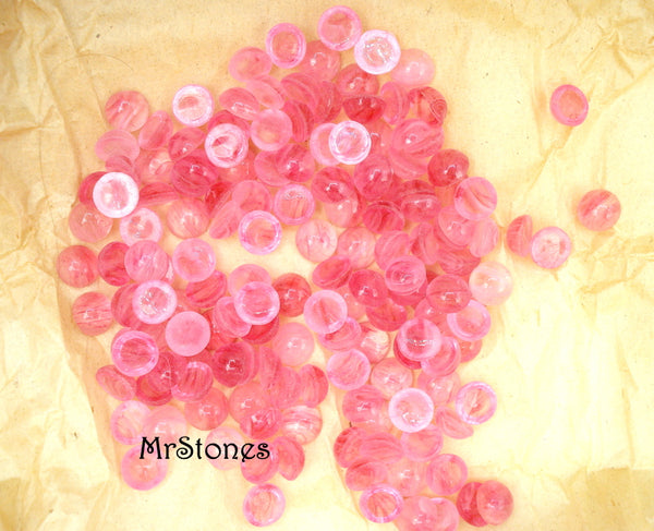 6mm (6.5mm) (1684) Flawed Rose Quartz Round Cabochon Japan Pink Shades