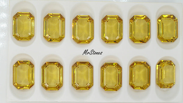 20x15mm (4610) Light Topaz Unfoiled Cushion Octagon Step Cut Swarovski DS Co.