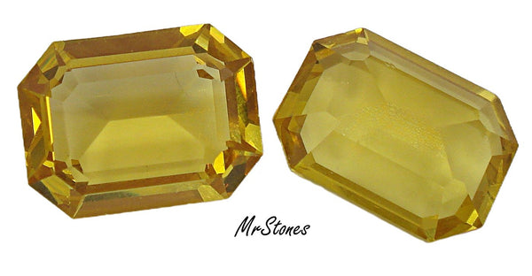 20x15mm (4610) Light Topaz Unfoiled Cushion Octagon Step Cut Swarovski DS Co.