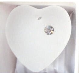 16mm Swarovski Heart  Dangle Crystal Matte Finish With Crystal Rhinestone