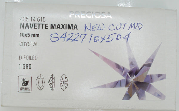 10x5mm (4227) Crystal Czech New Cut Marquise Navette
