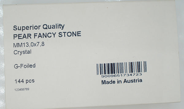 13x7.8mm (4300) Pear Shape Teardrop Machine Cut