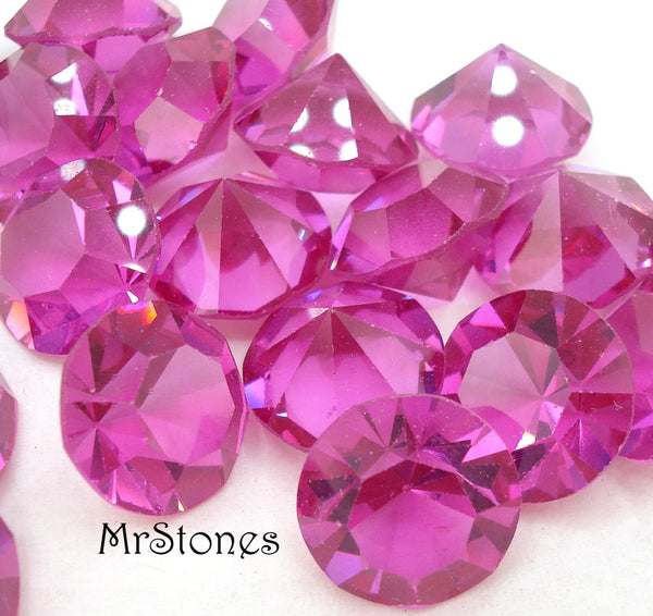 10.7mm (1100) (47ss) Unfoiled Fuchsia Pink Round