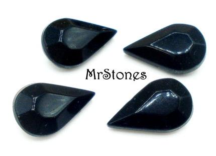 13x7.8mm (4300/2) TTC Jet Black Pear Shape Un-foiled