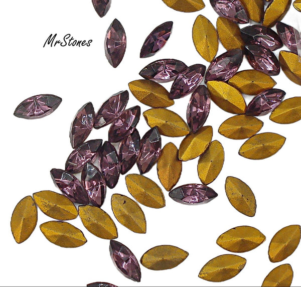8x4mm (4200/2) TTC Amethyst Marquise Navette 100pk/$7.95