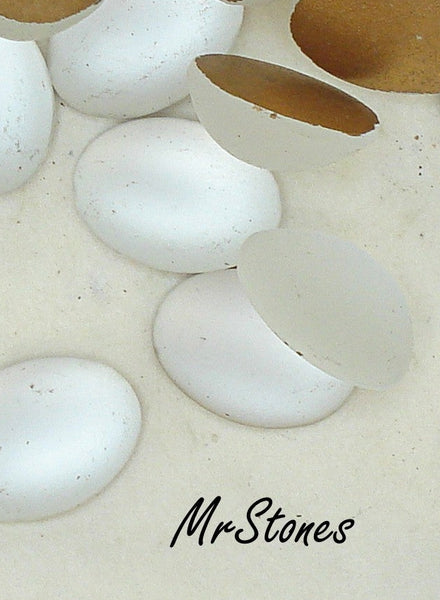18x13mm (2195) Crystal Frosted Oval Cabochon 1pc/$1.00 or 2pcs/1.50