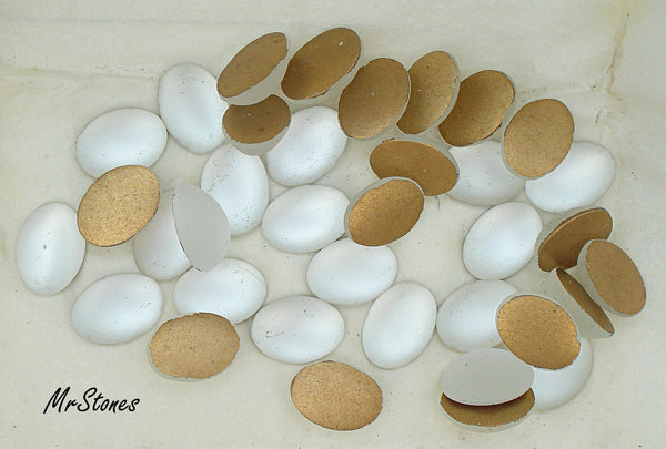 18x13mm (2195) Crystal Frosted Oval Cabochon 1pc/$1.00 or 2pcs/1.50