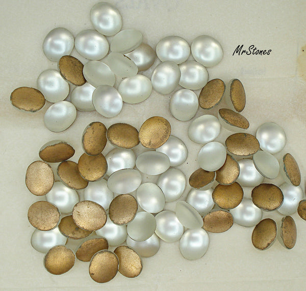12x10mm (2195) Crystal Frosted Oval Cabochon 1pc/$0.75 or 2pc/$1.00