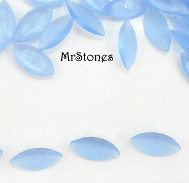 10x5mm (4200/2) TTC Light Sapphire Un-Foiled Frosted Matte Marquise Navette