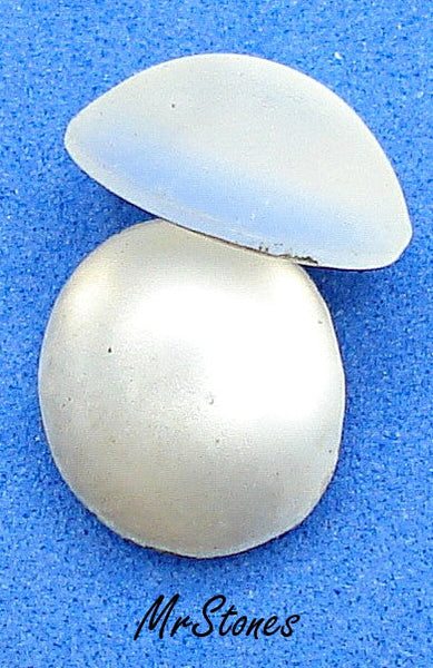 12x10mm (2195) Crystal Frosted Oval Cabochon 1pc/$0.75 or 2pc/$1.00