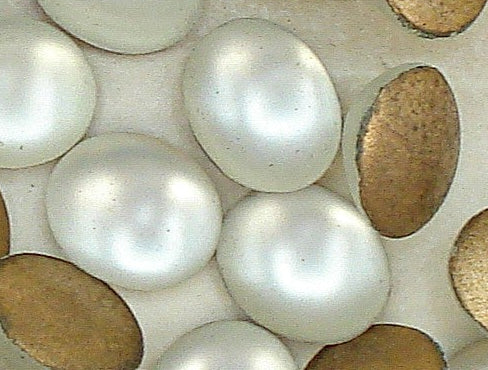 12x10mm (2195) Crystal Frosted Oval Cabochon 1pc/$0.75 or 2pc/$1.00