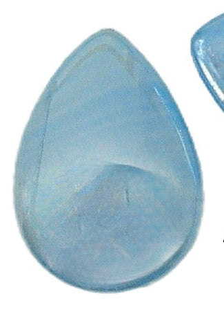 18x13mm (3101) Blue Agate Luster Pear Pendeloque Buff Top Doublet