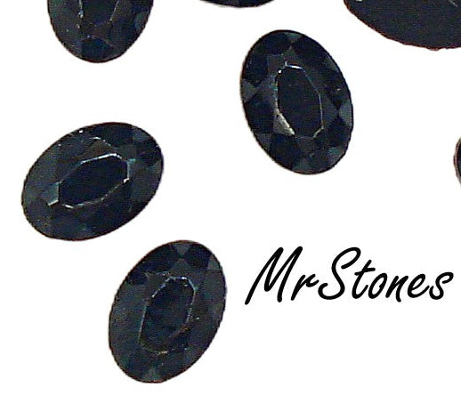 7x5mm (2110/2) Jet Black Oval Rose Cut $0.35/ea or 4pc/$1.00