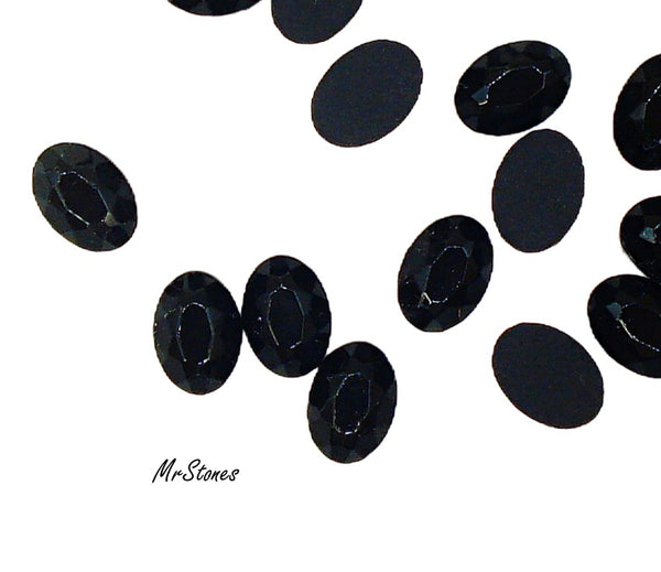 7x5mm (2110/2) Jet Black Oval Rose Cut $0.35/ea or 4pc/$1.00