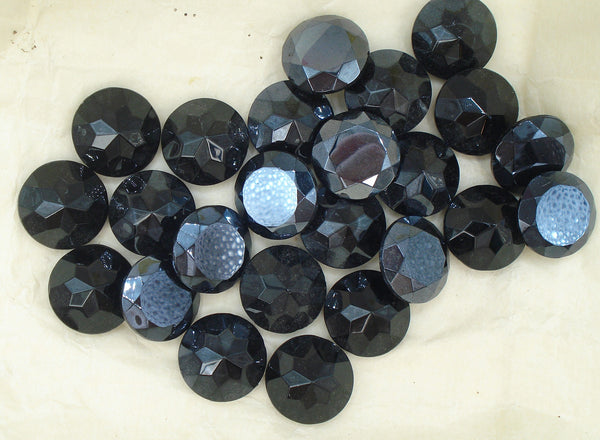 25mm (1200/2) TTC Jet Hematite Unfoiled Round Dentelle Czech