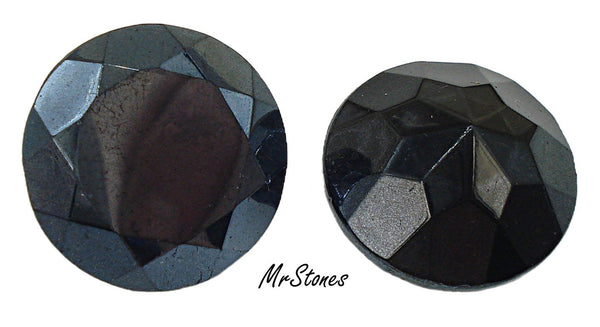 25mm (1200/2) TTC Jet Hematite Unfoiled Round Dentelle Czech