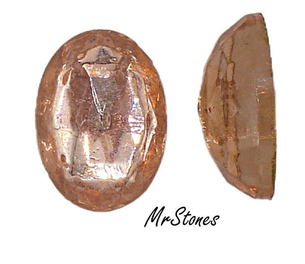 18x13mm (3293) Rosaline Peach Rose Oval Rauten Rose Cut