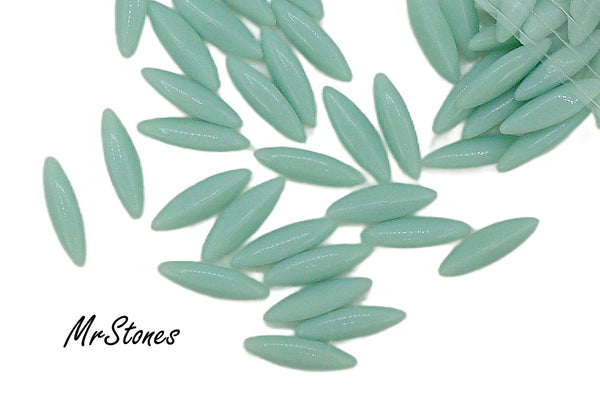 11x3mm (3146) Green Turquoise Marquise Navette Buff Top Doublet