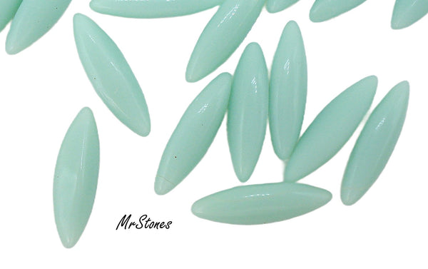 11x3mm (3146) Green Turquoise Marquise Navette Buff Top Doublet