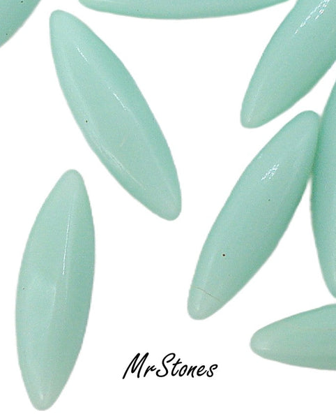 11x3mm (3146) Green Turquoise Marquise Navette Buff Top Doublet
