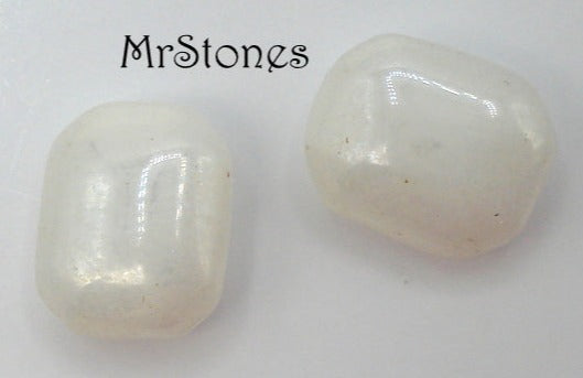 10x8mm (3436) White Moonstone Cushion Octagon Buff Top Doublet