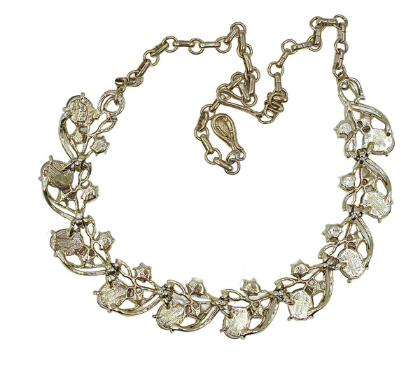 Coro Pegasus Choker Necklace Amethyst Variety Gold Tone 17" x 3/4"