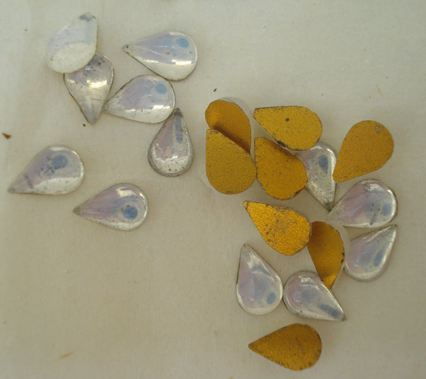 6x4mm (2390) White Opal Pear Shape Cabochon West Germany Teardrop