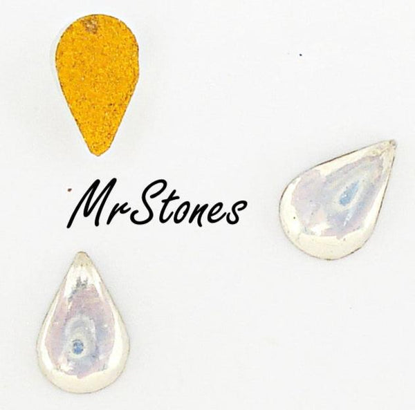 6x4mm (2390) White Opal Pear Shape Cabochon West Germany Teardrop