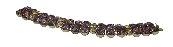 Kramer of N.Y. Bracelet Amethyst Jonquil Rhinestones 7" x 1"