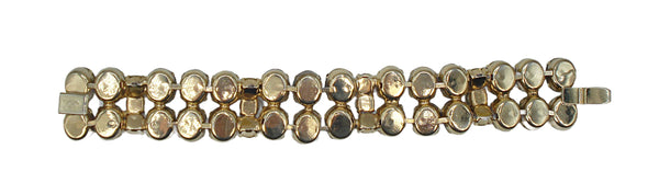 Kramer of N.Y. Bracelet Amethyst Jonquil Rhinestones 7" x 1"