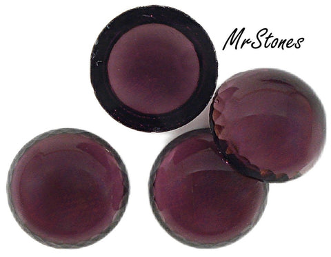14.5-15mm (2194) Amethyst Purple Un-foiled Round Glass Cabochons 2pcs/$1.00