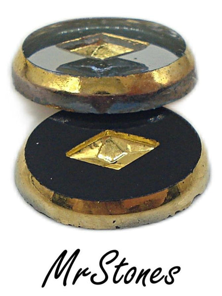 10x8mm (2155) Oval Cabochon Flat Top Hole For 5x2.5mm Diamond Shape Jet or Hematite