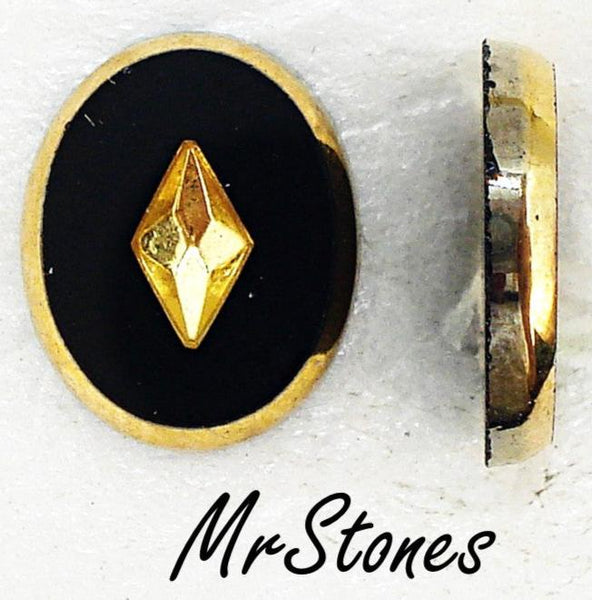 10x8mm (2155) Oval Cabochon Flat Top Hole For 5x2.5mm Diamond Shape Jet or Hematite