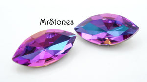 8x4mm (4200/2) Heliotrope Pointed Back Marquise Navette New China