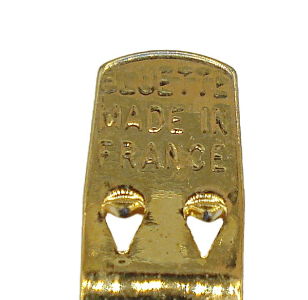 Bluette Colorful Enamel Petals Shoe Clips Gold Tone Made in France 2"