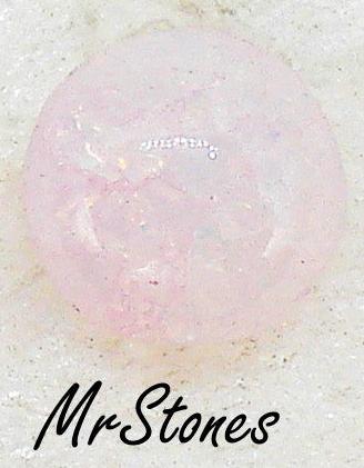 6.0-6.2mm (3189) (28ss) Pink Opal Glass Round Buff Top Doublet