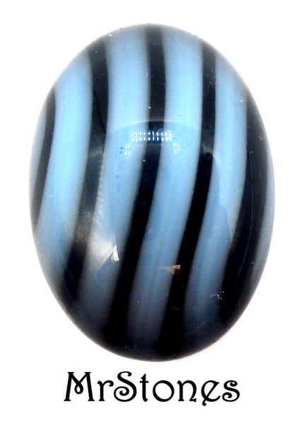 18x13mm (1685) Blue Black Stripe Oval Cabochon
