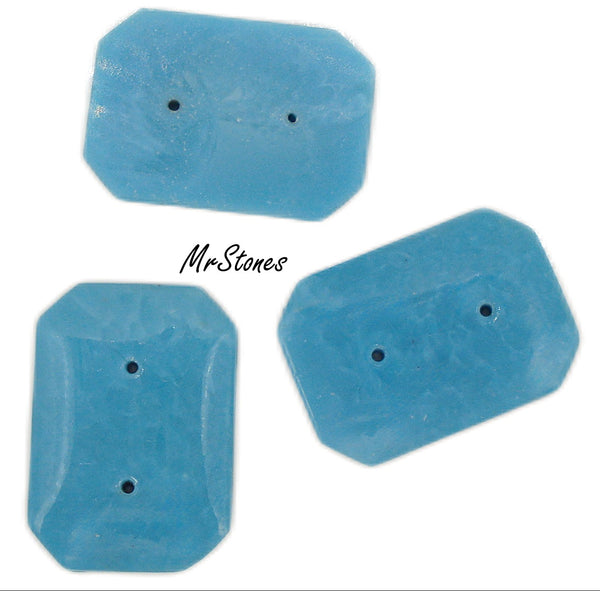 24x17mm (3600) Turquoise Blue Cushion Octagon Flat Back Glass Sew On 2pc/$1.00