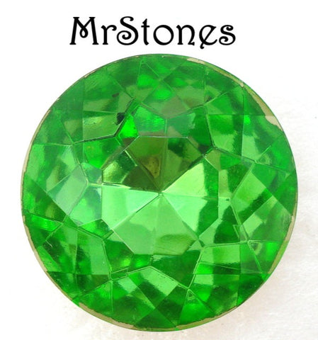 25mm (1200/2) TTC Peridot Green Round Dentelle Czech