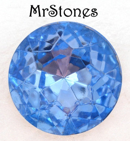 25mm (1200/2) TTC Czech Light Sapphire Blue Round Dentelle