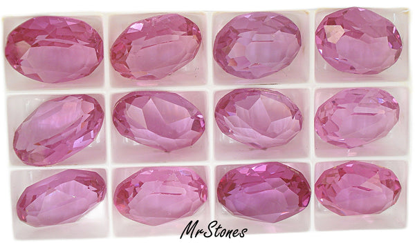 18x13mm (4120) Rose Pink Un-foiled Oval Shape Swarovski