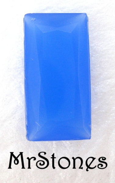 16x8mm (4520/2) Chalcedony Blue Unfoiled Baguette