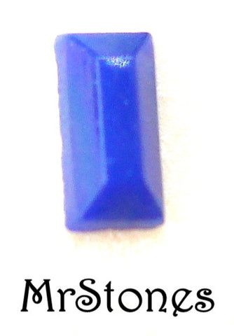 4x2mm (3932) Lapis Blue Glass Flat Back Baguette