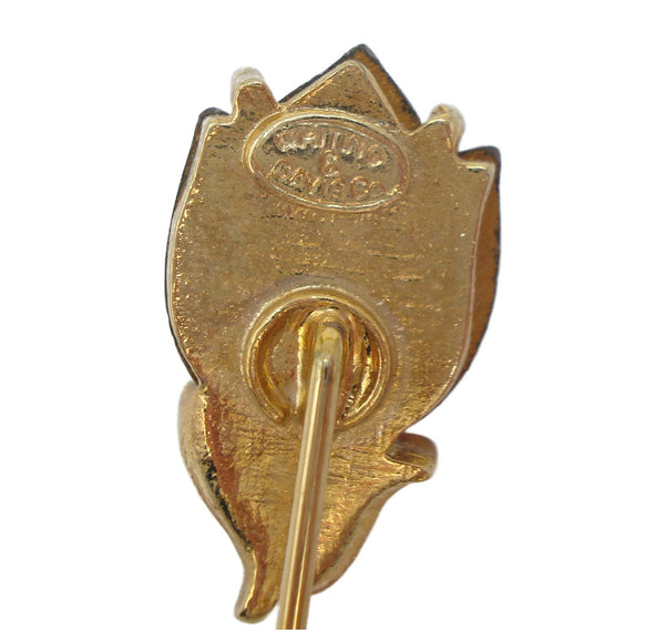 Whiting and Davis 1 3/4" Frosted Amethyst Purple Tulip Stick Hat Pin