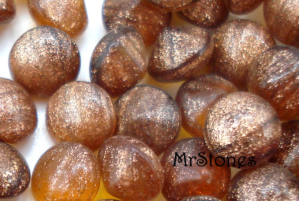 4.5mm (3189) (19ss) Gold Stone Glass Round Buff Top Doublet