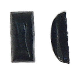 8x4mm (2500) Jet Black Baguette Cabochon West Germany