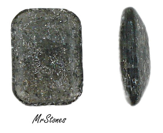 18x13mm (3436) Black Diamond Crackle Cushion Octagon Buff Top Doublet 1pc or 36pc/Pkg